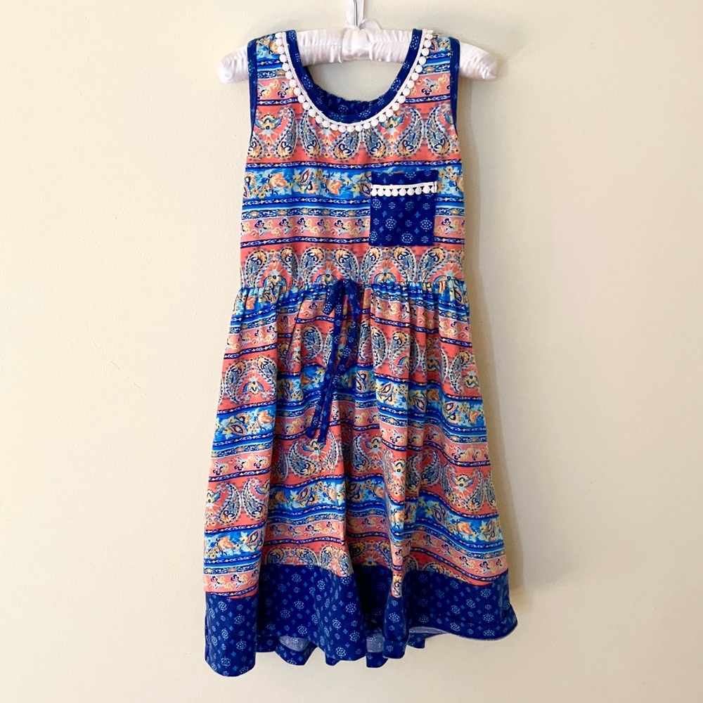Bohemian paisley printed dress - girls 8